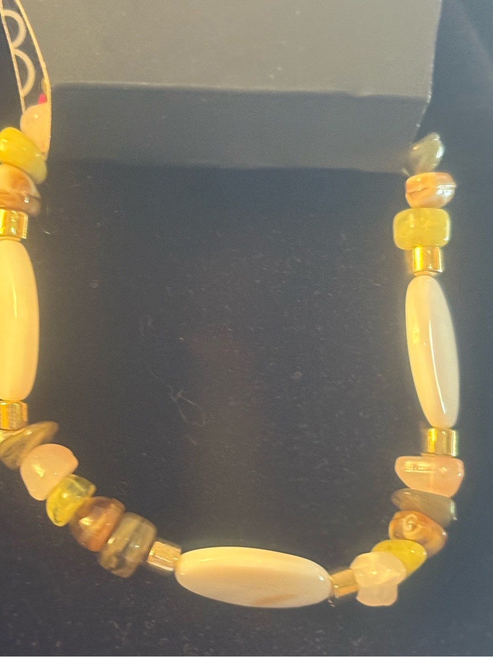 Yellow and Cream Beaded Women's bracelet